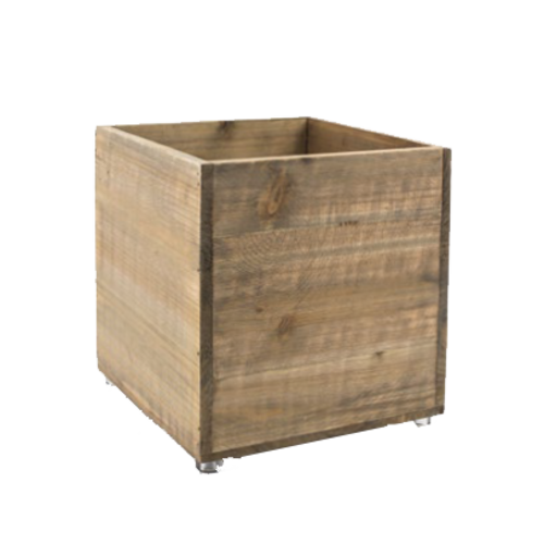 Rustic Wood Cube Riser, 8-1/4'' x 8-1/4'' x 8-3/4'', square