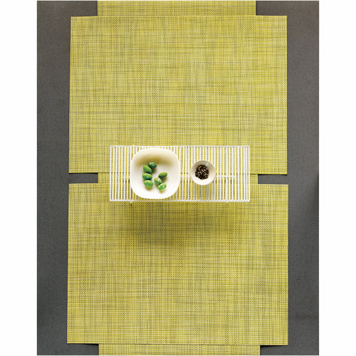 Mini Basketweave Collection Table Mat, 12'' x 16'', oval, Microban antimicrobial protection, TerraStrand woven vinyl, espresso