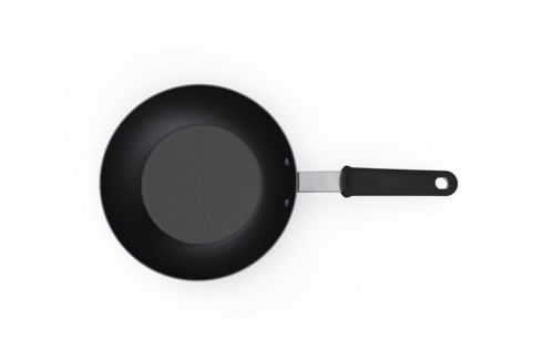 INDUCTION COOKING Fry Pan, 9 3/8'' Carbon Steel with SteelCoat x3 non-stick coating