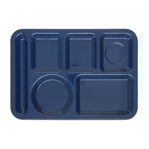 Compartment Tray, 14''L x 10''W, left-handed, rectangular, 6-compartments: (3) small upper, (2) large lower and (1) flatware.