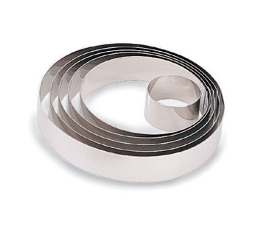 Pastry Ring, 4'' dia. x 1-3/4''H, smooth, rigid side, stainless steel, Paderno, Bakeware