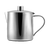 Tea Pot, 9 oz., 3-4/5'' H x 2-4/5'' W, x 4-3/8''L, round, with handle, with lid, 18/10 stainless steel