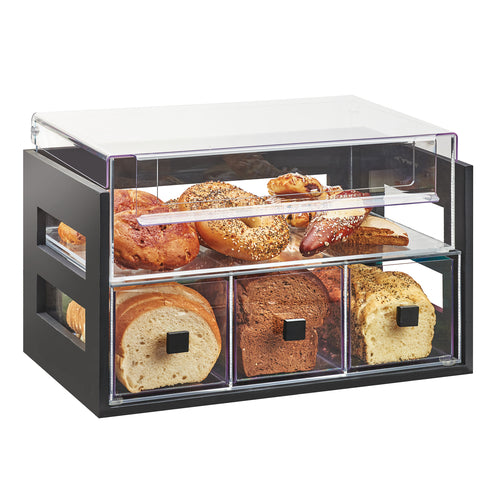 Midnight Bamboo Bread Display Case  20-1/4''W x 12-3/4''D x 13-1/4''H