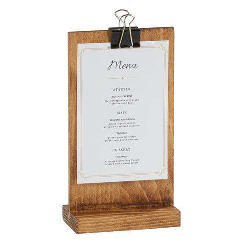 Madera Clipboard Menu 4-1/2''W x 2-1/2''D x 8-1/2''H OAL