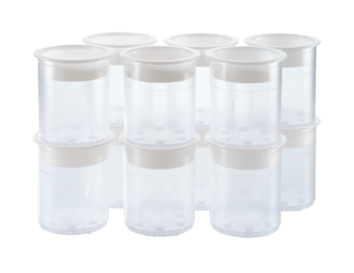 Transparent Synthetic Pacotizing Beaker with Lids Set of 12, Dishwasher safe.