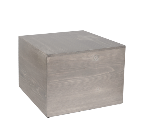 Aspen Riser, 12'' x 12'' x 9''H, square, gray-washed pine wood