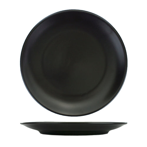 Plate, 10'' dia., round, coupe, porcelain, matte black, Torino