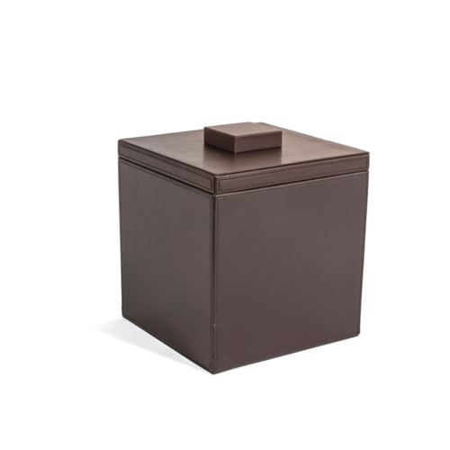 3.5qt Square London Ice Bucket - Brown with Brown Lid