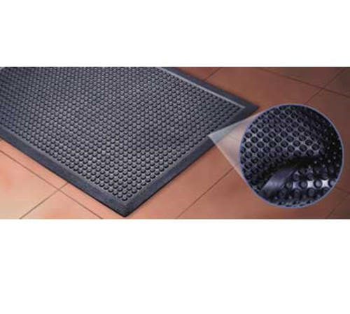 Bubble-Eze Safety Mat, 2-6' x 5', 3/8'' thick, raised bubble molded rubber, bevel edge all sides