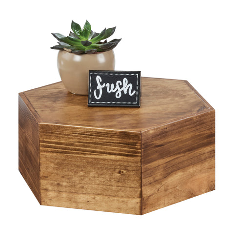 Madera Riser, 12'' dia. x 5''H, hexagon, rustic pine, BPA Free