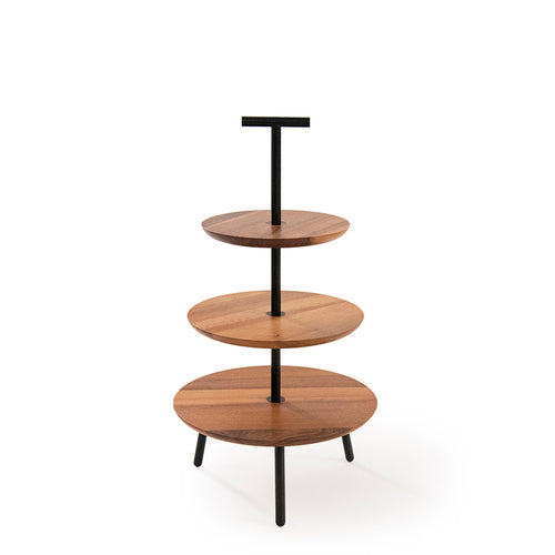 Alto Walnut 3-tier cake stand