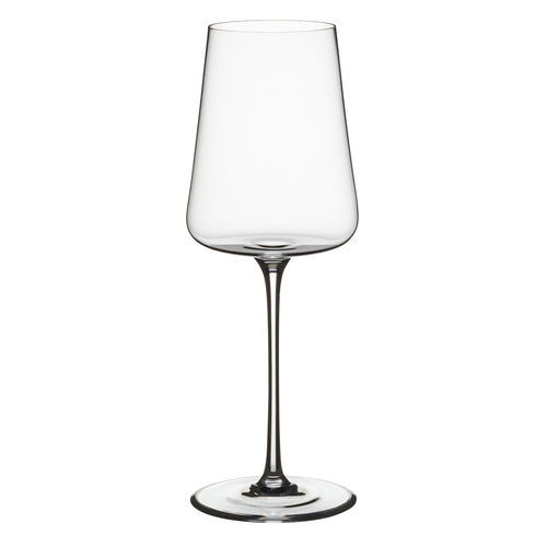 Wine Glass, 12-1/4 oz., square tapered bowl, pulled stem, glass, Rona, Mode