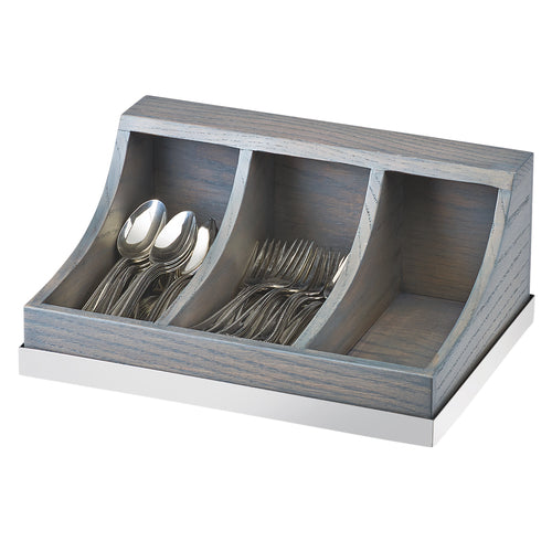 Ashwood Flatware Organizer, 13-3/4''W x 10''D x 6''H, (3) compartments