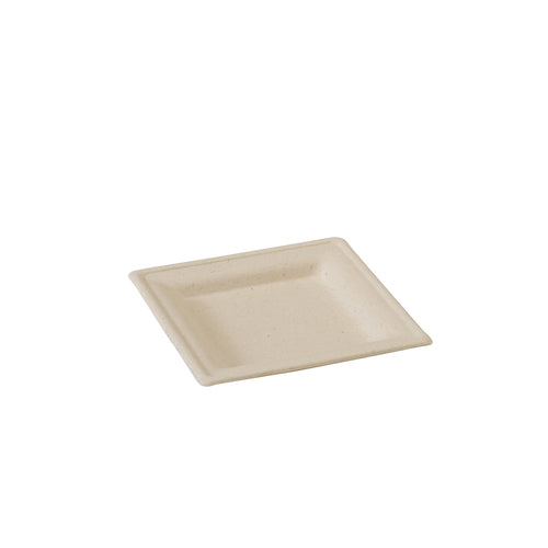 Square Brown Sugarcane Plate 6.2'' sq