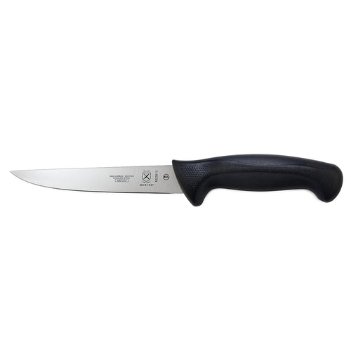 Millennia Boning Knife, 6'', wide, stamped, high carbon, Japanese steel, black non-slip Santoprene