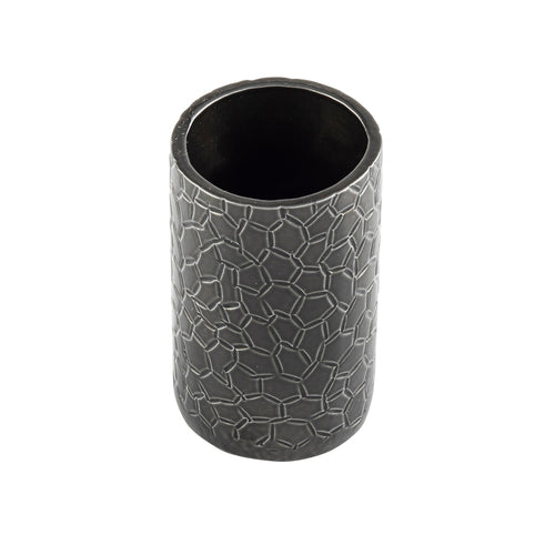 Sugar Tube Holder, Round, Crackle Pattern, Black Powder Coated Finish