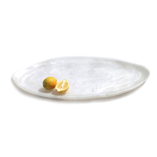 Tray, 18''L x 9-3/4''W x 1-1/4''H, oval, dishwasher safe, break resistant, resin, shell, Kenny Mack, Wave