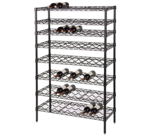 Focus Foodservice - Cradle Wire Wine Shelving Kit, (12) 48''W x 14''D shelves, (4) 74''