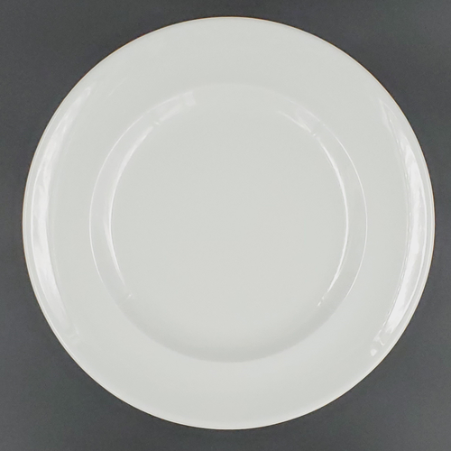 Classic Plate, 7-1/2'' dia.  x 4/5''H, round, flat, wide rimmed, porcelain, white