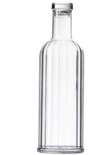 Carafe, 34 oz., 3.5''W x 3.5''D x 11.25''H, with lid, fluted, styrene-acrylonitrile, clear