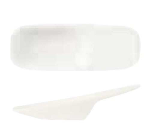 (Formerly Syracuse China) Amuse Bouche Spoon, 3/4 oz., 4-1/2'' x 1-5/8'' x 1-1/2''H, fully vitrified