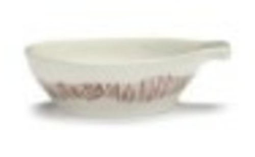 Tapas Plate, S, White Swirl- Stripes Red, 3'' dia. x 1 1/8''H, round, Stoneware, White, Serax, Ottolenghi - Feast