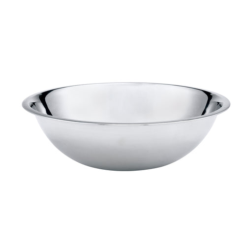 Mixing Bowl, 10-1/2 qt., 15'' dia., rolled edge, 0.4 mm thickness, stainless steel, mirror finish