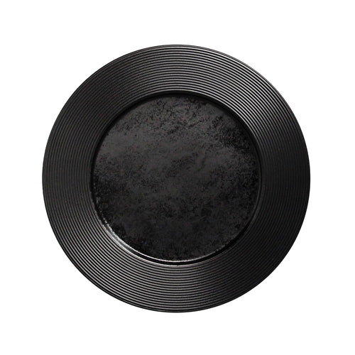 Edge Plate, 10-5/8'' dia., flat, round, dishwasher & microwave safe, fully vitrified, porcelain, black