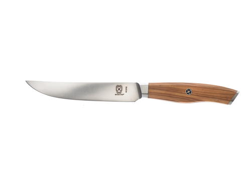 Steak Knife, 5'' blade, olive wood handle, precision forged, high carbon steel blade, full tang