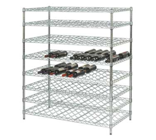 Focus Foodservice - Double Cradle Wire Wine Shelving Kit, (12) 36''W x 24''D shelves