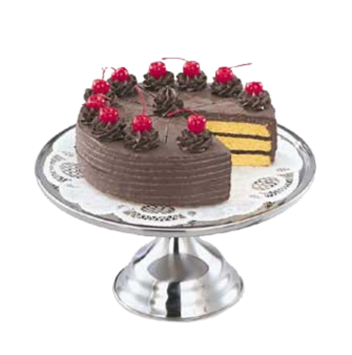 Cake Stand, 13'' diameter, stainless, 7-3/8'' high, imported