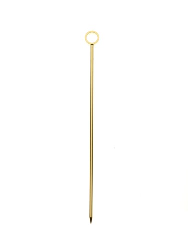 Barfly Cocktail Picks, 4-1/4'', ring top, 18/8 stainless steel, gold-plated finish