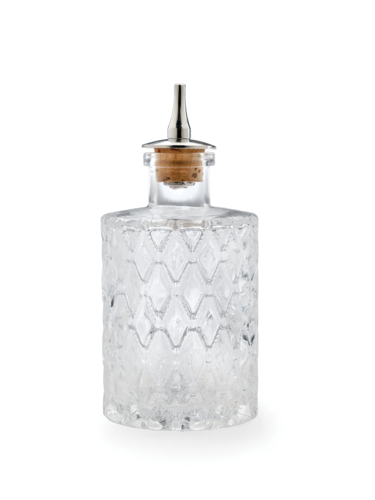 Barfly Bitters Bottle, 5.1 oz. (150 ml.), retro styling,  2-3/8'' dia. x 5 1/2''H, glass