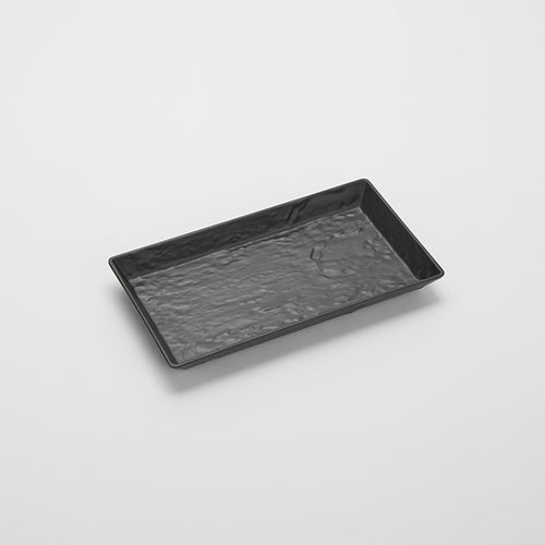 Tray, 14''L x 7-1/2''W x 1-1/2''H, rectangular, break-resistant, melamine, faux slate, black