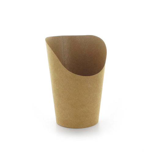 Grab & Go Fry/Wrap Cup, 14 oz., 2.36'' dia. x 6.3''H, round, freezer safe, recyclable, Kraft paper, brown