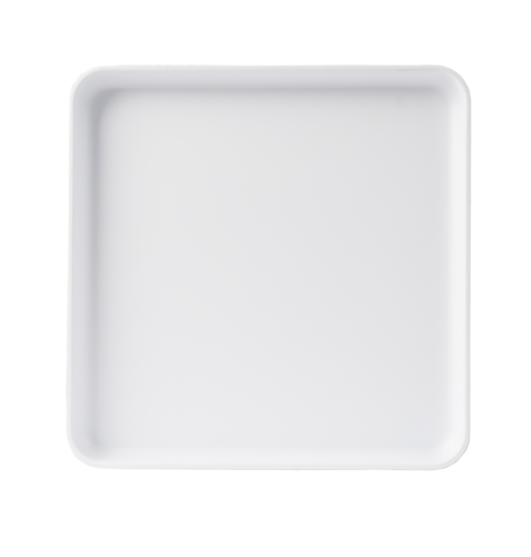 Hudson Plate, 11''W x 11''D x 1/2''H, square, raised rim, melamine, white