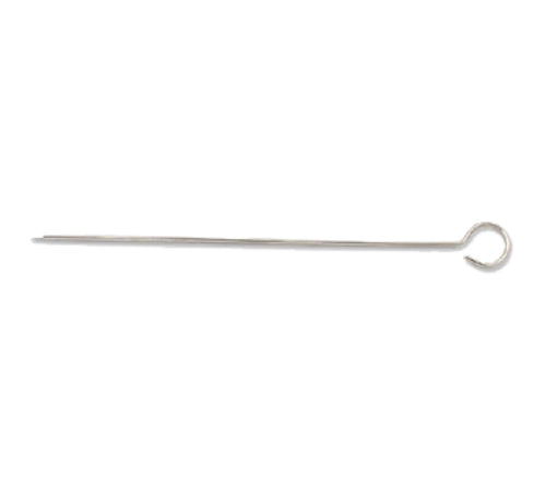 Skewer, 12''L, round wire loop handle, pointed tip, stainless steel, polished finish