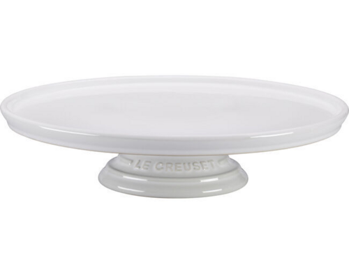 Cake Stand, 12' x 3''H, round, dishwasher safe, stoneware, White