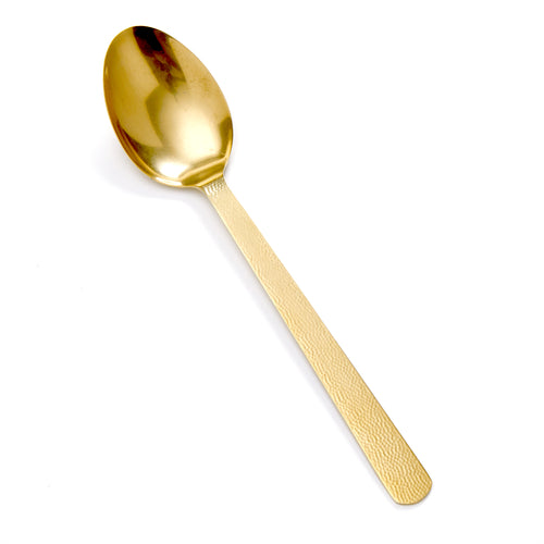 SOLID SPOON, VINTAGE GOLD, HAMMERED, 13-1/4'' L