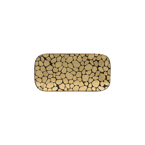 Pebbles Plate, 8-5/8''L x 4-1/3''W, rectangular, dishwasher safe, porcelain, Opulence, gold