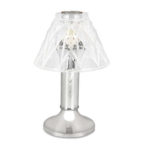 Vintage Charm Paige Lamp, 9-15/16''H x 4-3/8'' dia., chrome base with Adeline shade