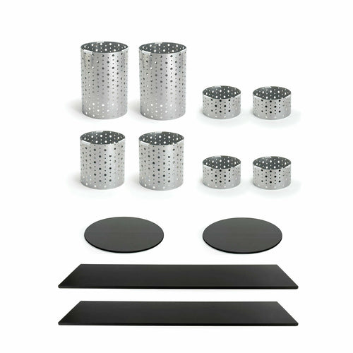 Buffet Essentials - Dots - Black Bamboo on Silver