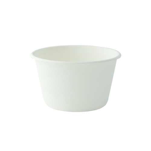 Cup, Kraft Paperboard Salad Cup with Origami Folding Lid, 24oz 4.7 x 3.2in, PET coated paper, white