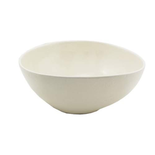 Kiln Bowl, 60 oz., 9-1/2'' x 7-3/4'' x 3-3/4''H, tall, porcelain, glazed finish, vanilla bean