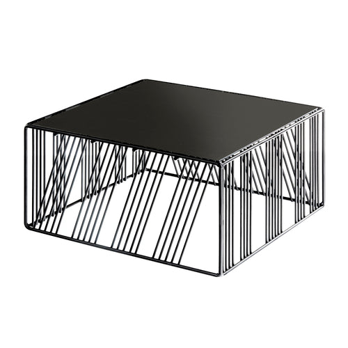 Portland Riser, 12''W x 12''D x 6'', square, removable bread board top, wire, black, BPA Free