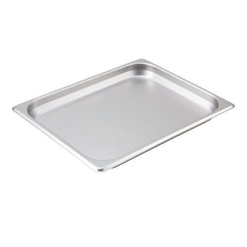 Steam Table Pan, 1/2 size, 10-3/8'' x 12-3/4'' x 1-1/4'' deep, 25 gauge standard weight, straight sided, 18/8 stainless steel, NSF