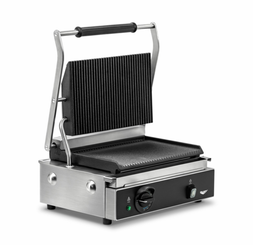 Panini Sandwich Grill, electric, single, 13-1/2'' x 9-1/4'' (cooking area), cast-iron grooved top