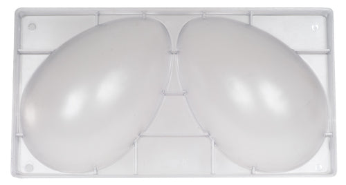 Chocolate Mold, (2) forms, 8''H, half egg shape, rigid, polycarbonate, opaque