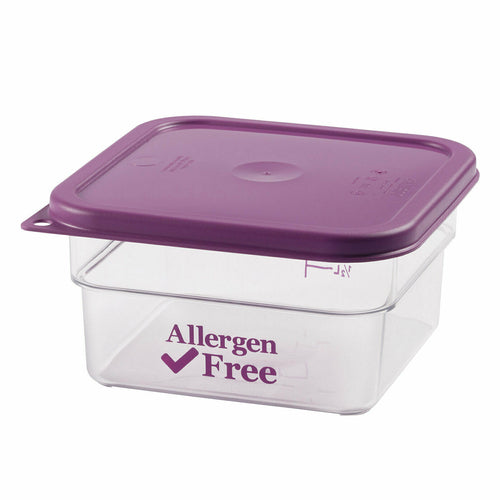 CamSquare Food Container, 2 q.t, 7-1/4''L x 7-1/4''W x 3-7/8''H, allergen-free purple