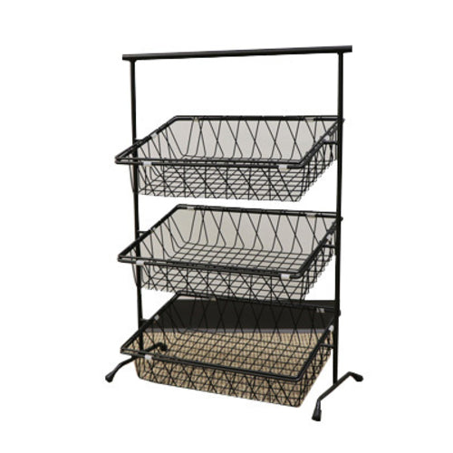 22.75'' x 11'' Rect. 3-Tier Tilted Pane Stand, 31.25'' tall